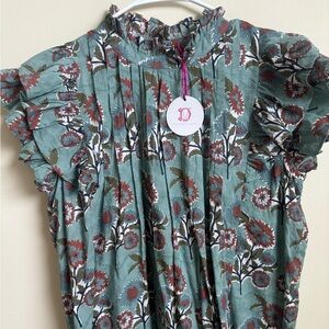 Victoria Dunn Jasmine Blouse size XL NWT in Green and brown flowers